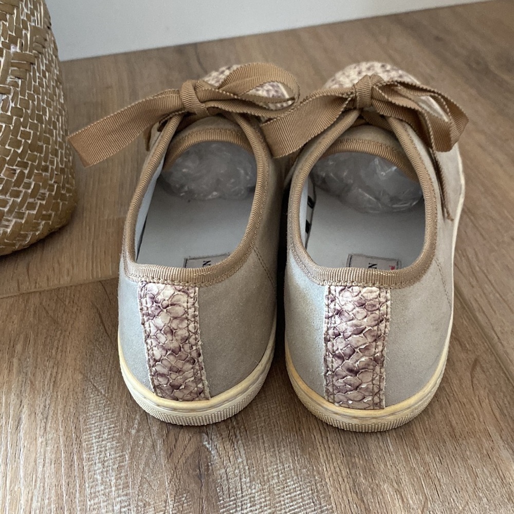 Lanvin Suede And Python Cap Toe Sneakers Size 37 … - image 4